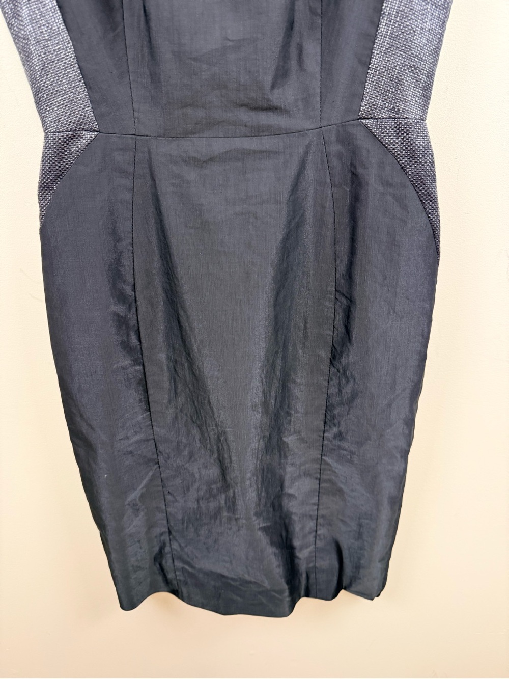 Judith & Charles black linen sleeveless  sheath dress  8 made in Canada - Picture 6 of 10